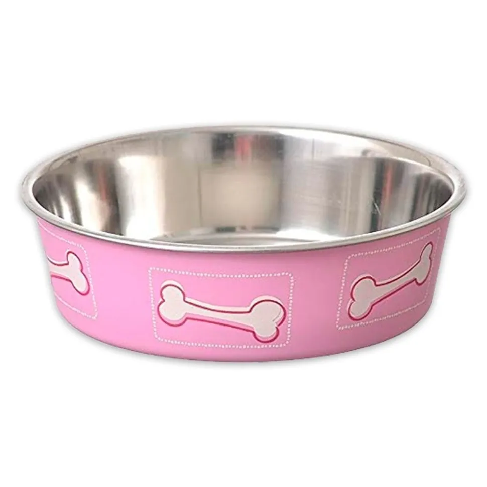 Loving Pets Coastal Dog Bowl Pink Medium