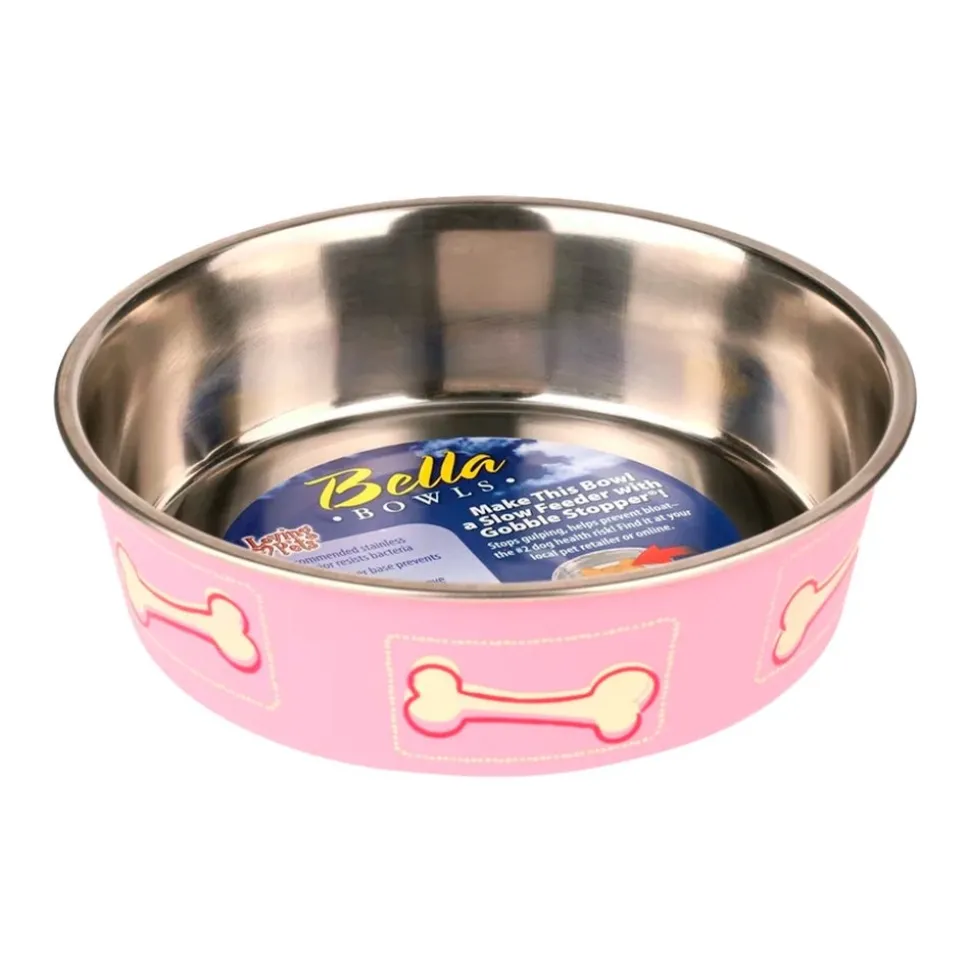 Loving Pets Coastal Dog Bowl Pink Medium