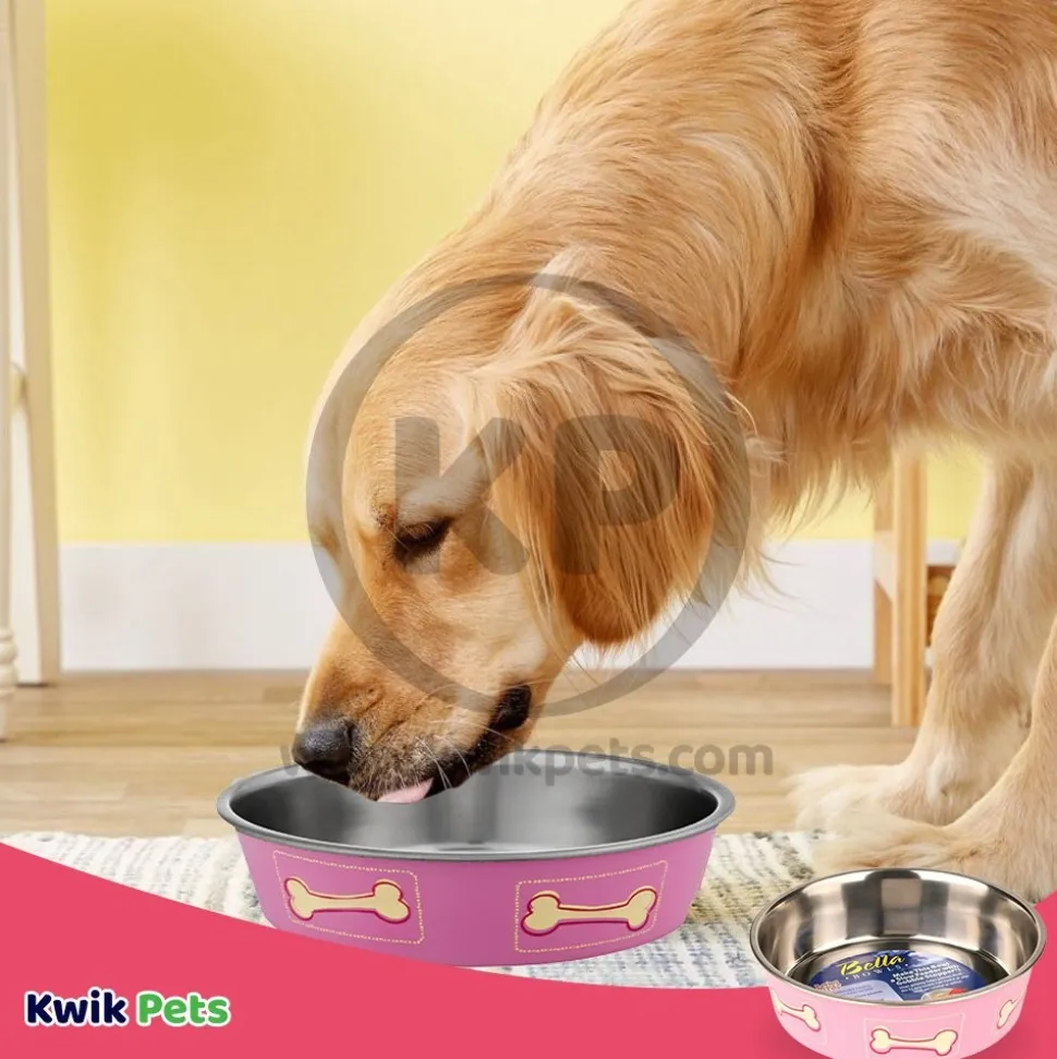 Loving Pets Coastal Dog Bowl Pink Medium