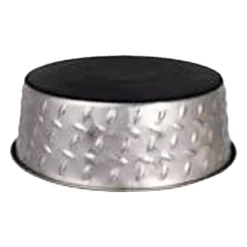 Loving Pets Diamond Plate Bowls with Non Skid Bottom Dog Dish Bowl Silver 1 Quart