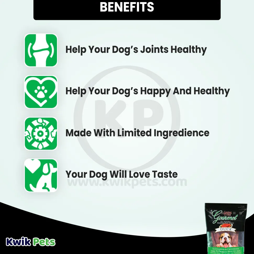 Loving Pets Gourmet Duck Filet Strips Dog Treats 6-oz