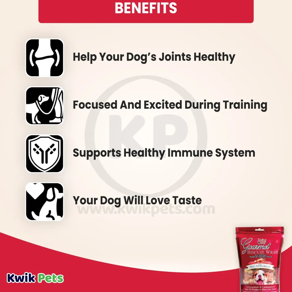 Loving Pets Gourmet Wraps Biscuit Dog Treat Sweet Potato 8-oz