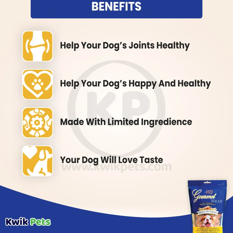 Loving Pets Gourmet Wraps Dog Treat Banana & Chicken 6-oz