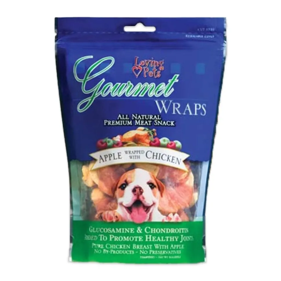 Loving Pets Gourmet Wraps Dog Treat Apple & Chicken 6-oz