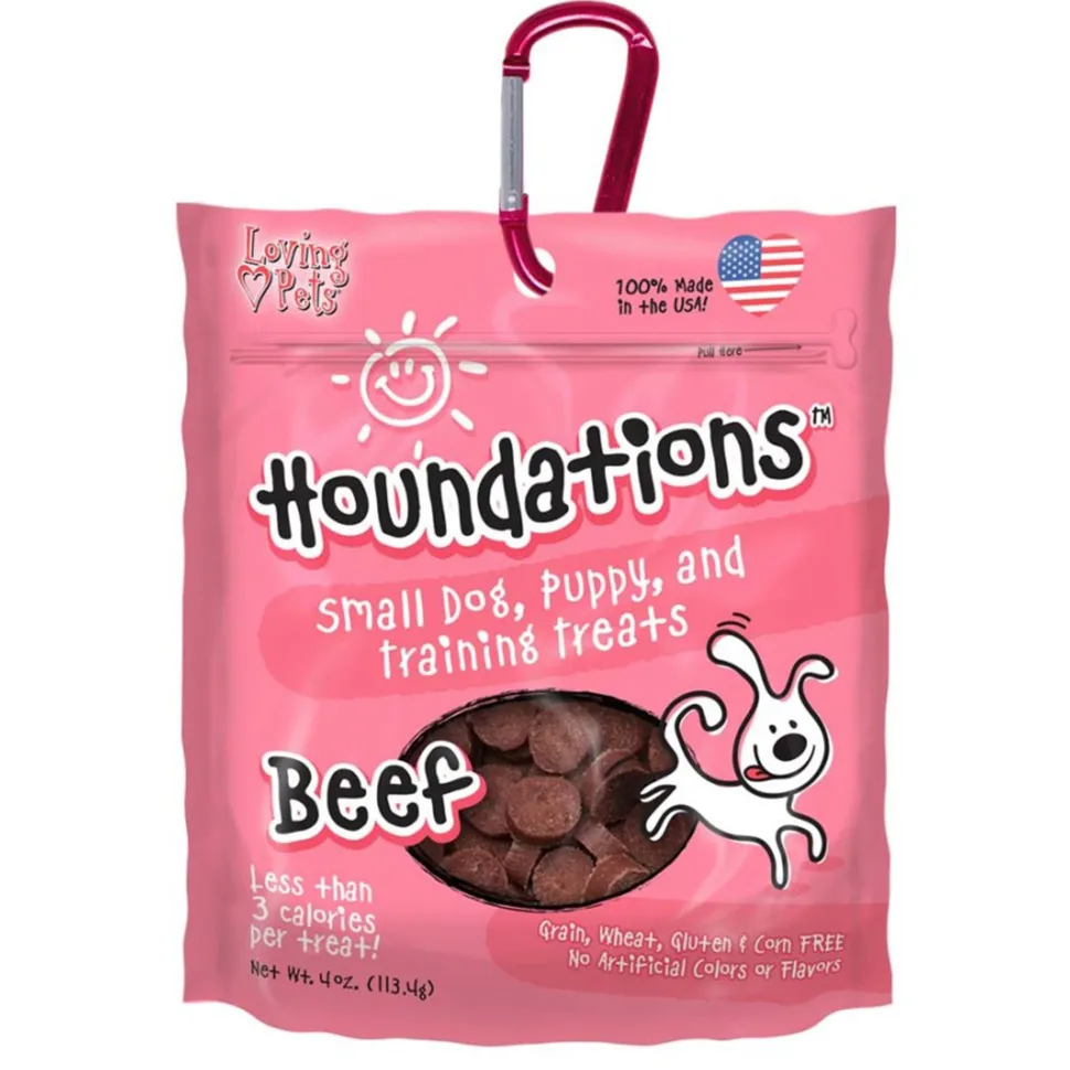 Loving Pets Houndations Small Dog & Puppy Training Treats Beef 4-oz