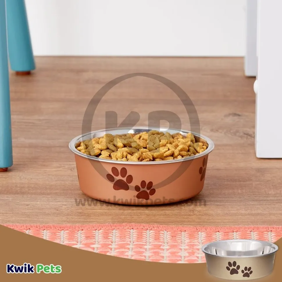 Loving Pets Metallic Dog Bowl Champagne Small