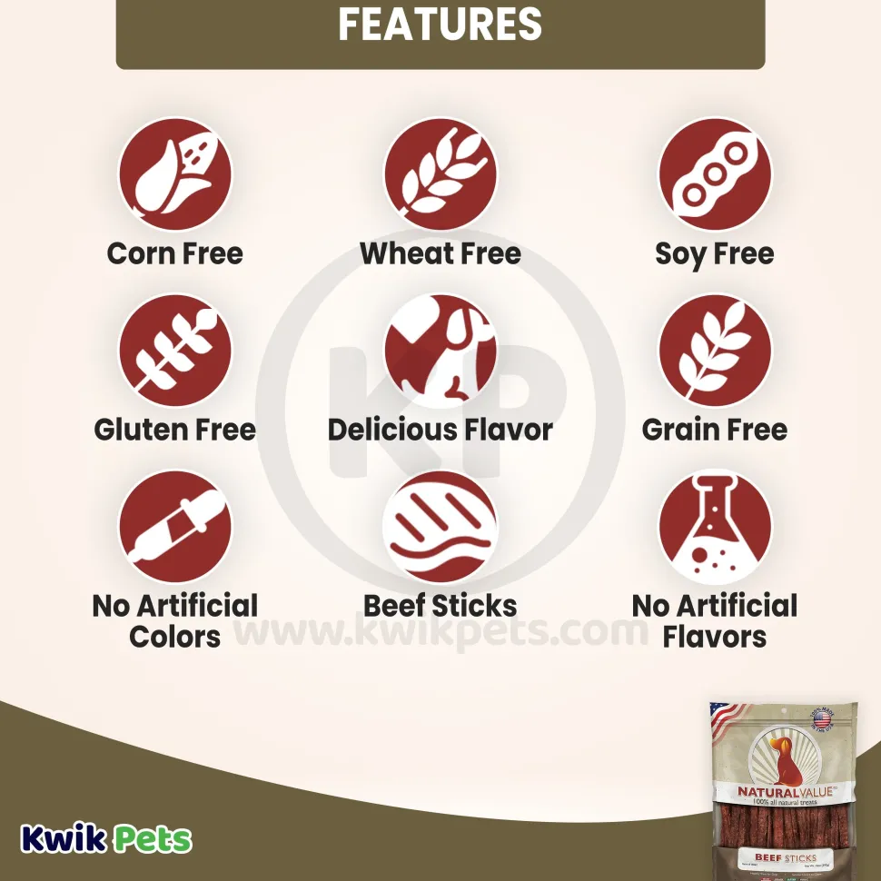 Loving Pets Natural Value Beef Sticks Dog Treat 14-oz