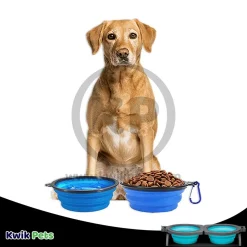 Loving Pets Travel Double Diner Dog Bowl Blue Medium