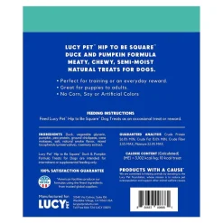 Lucy Pet Products Hip to Be Square Limited Ingredient Dog Treats Duck & Pumpkin 6-oz