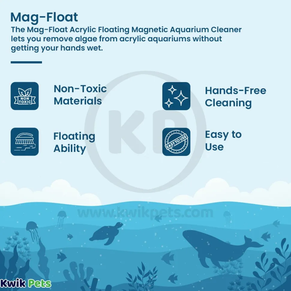 Mag-Float Floating Magnet Acrylic Aquarium Cleaner Medium