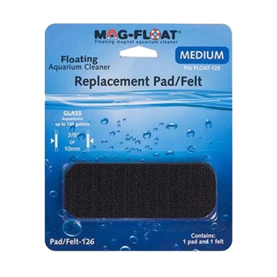 Mag-Float Replacement Pad/Felt Floating Magnet Cleaner for Glass Aquariums Black Medium