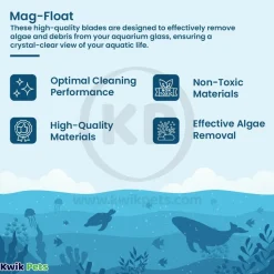 Mag-Float Scraper Blades for Floating Magnet Glass Aquarium Cleaner Small & Medium 2 Count