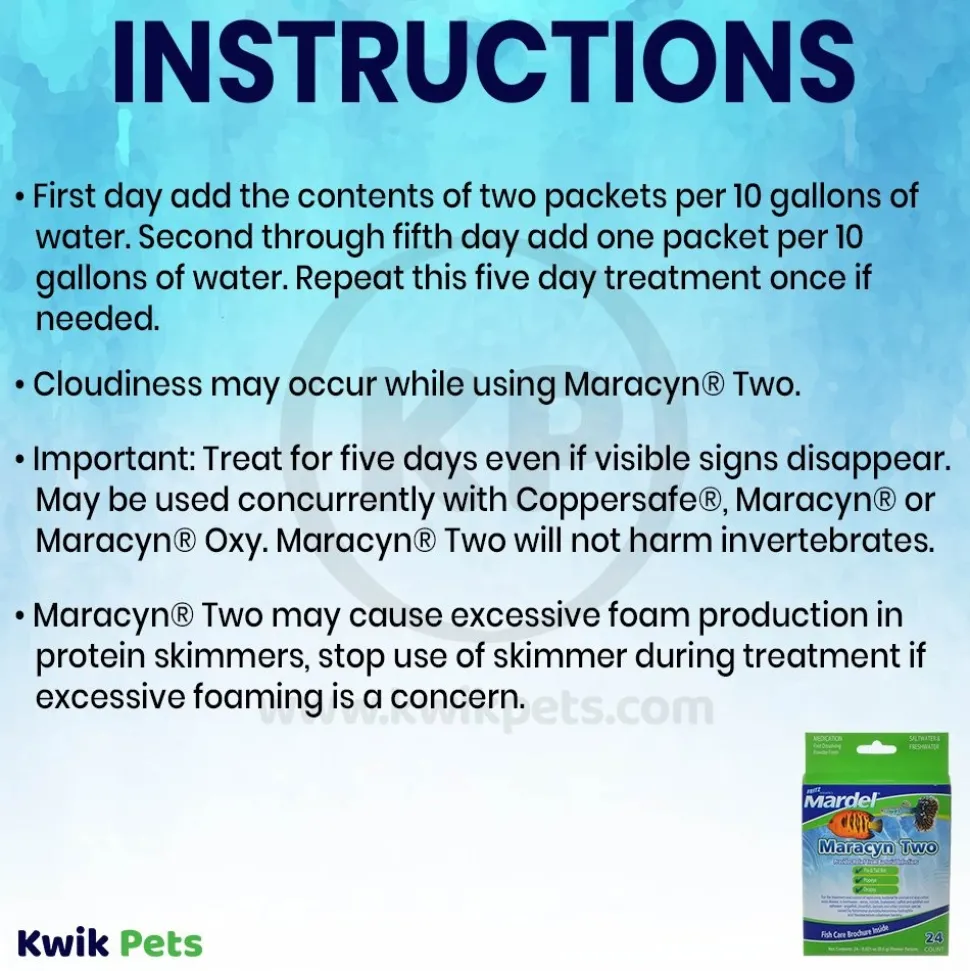 Mardel Maracyn Two Antibacterial Medication for Fish 24 Count 0.021-oz