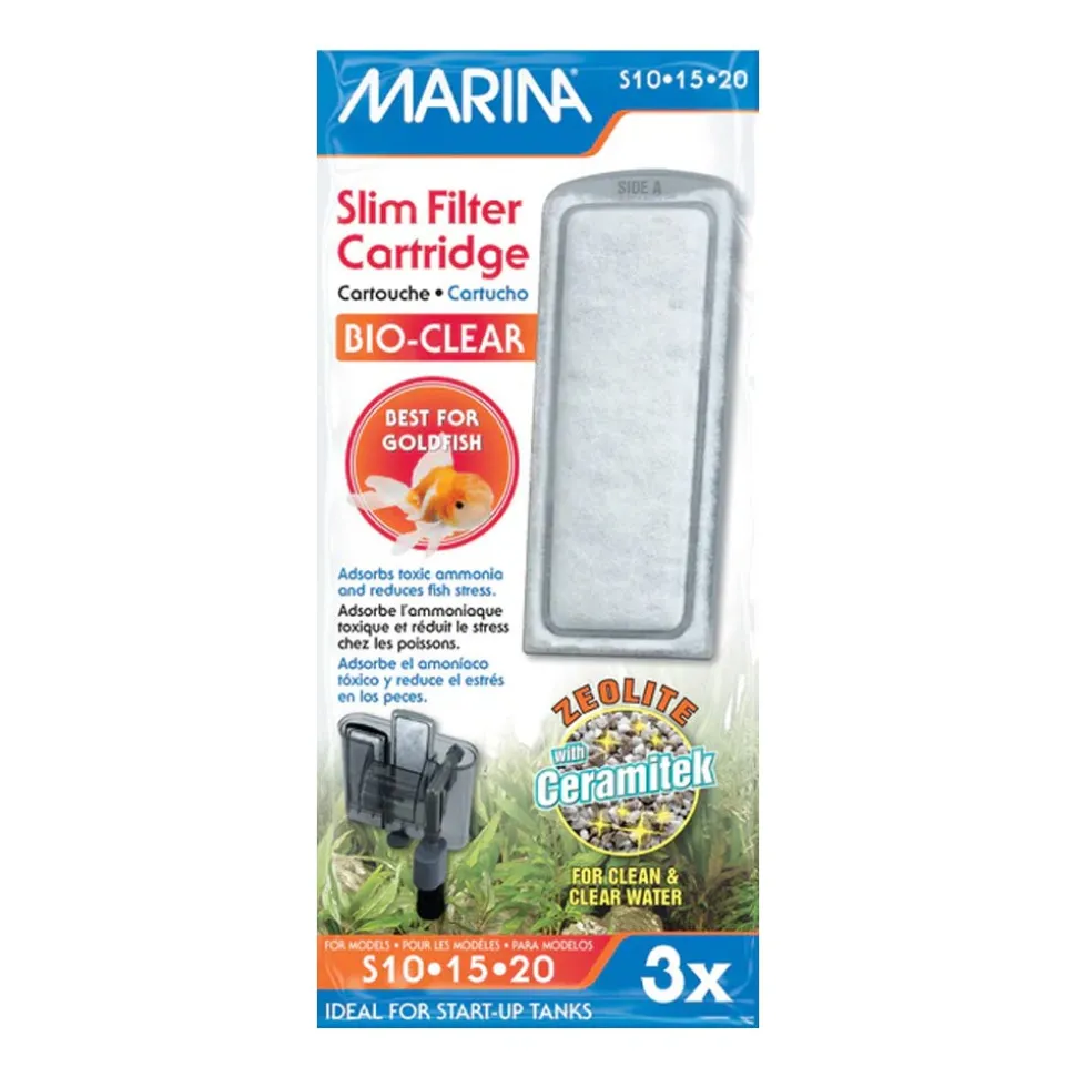Marina Bio-Clear Zeolite Slim Filter Cartridge for Aquarium 3 Count