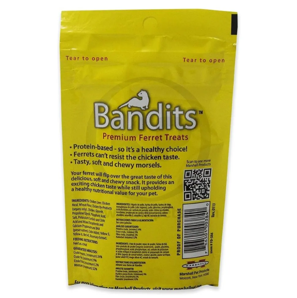 Marshall Pet Products Bandits Premium Ferret Treats Original Chicken 3-oz