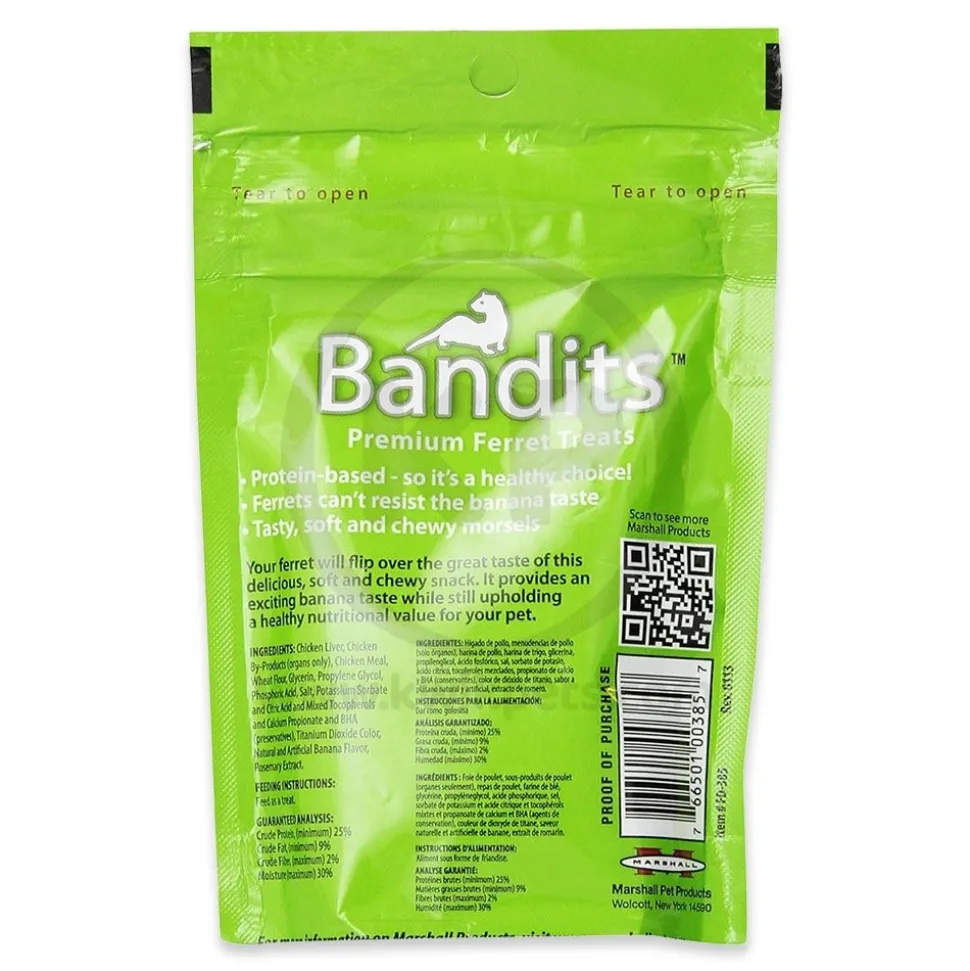 Marshall Pet Products Bandits Premium Ferret Treats Banana 3-oz