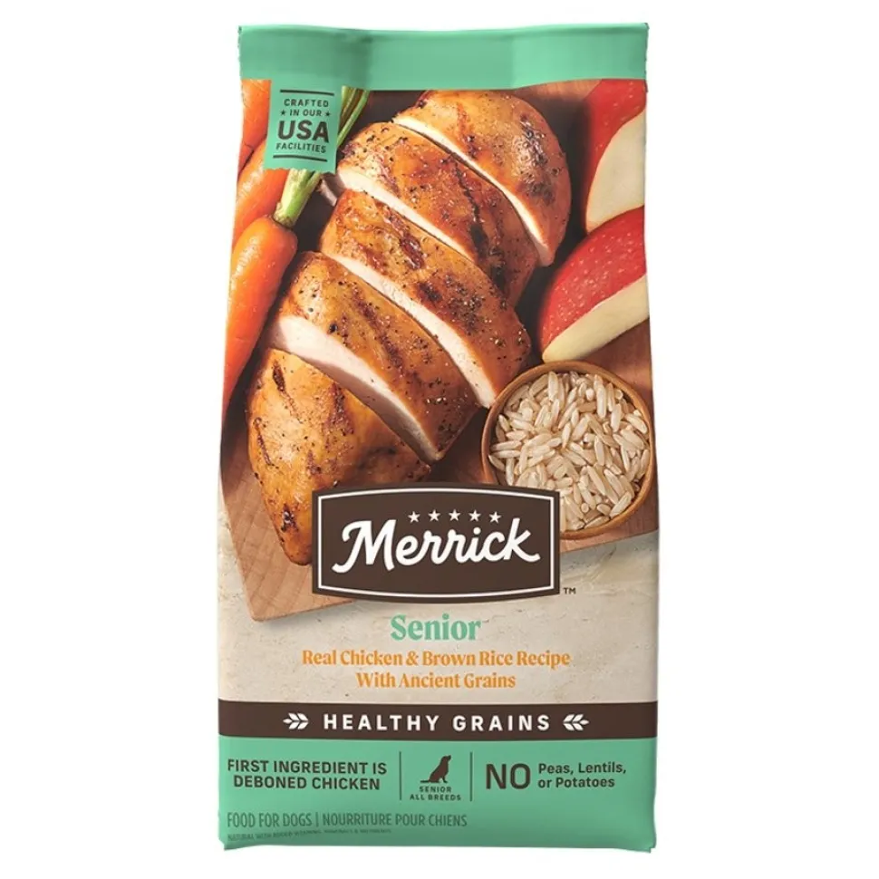 Merrick Healthy Grains Adult Dry Dog Food Real Chicken & Brown Rice Recipe with Ancient Grains 4-lb