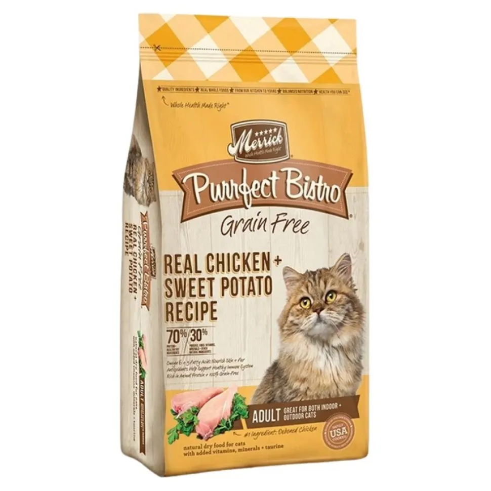 Merrick Purrfect Bistro Grain Free Adult Dry Cat Food Chicken & Sweet Potato Recipe 12-lb