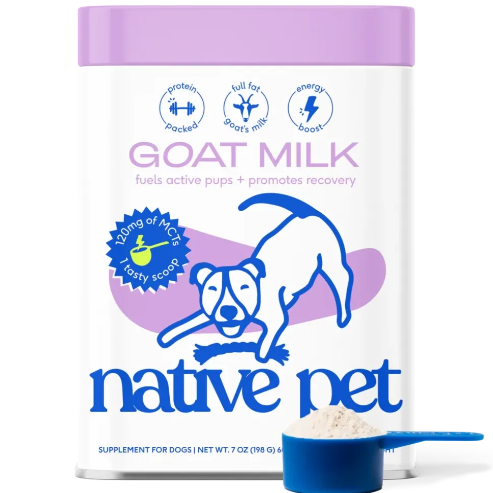 Native Pet Goat Milk Powder Recovery & Energy Support for Active Dogs 7-oz