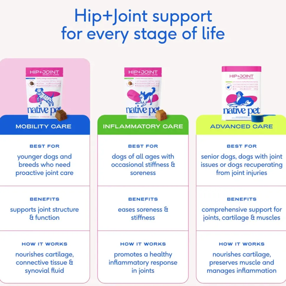 Native Pet Hip & Joint Mobility Care Chews for Dogs 60 Count