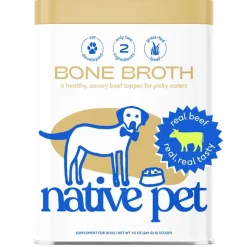 Native Pet Organic Beef Bone Broth Powder Grain-Free Dog Food Topper 9.5-oz