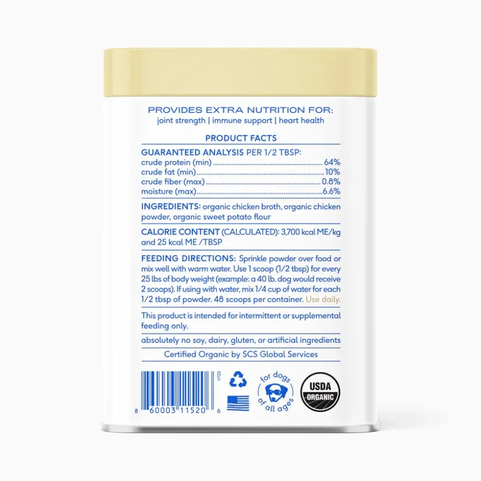 Native Pet Organic Chicken Bone Broth Powder Grain-Free Dog Food Topper 5.75-oz