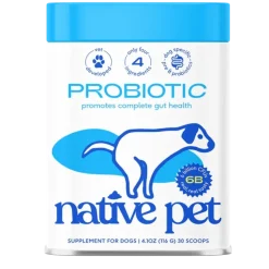 Native Pet Probiotic Vet-Formulated Powder Digestive Supplement for Dogs 4.1-oz