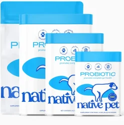 Native Pet Probiotic Vet-Formulated Powder Digestive Supplement for Dogs 4.1-oz