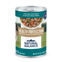 Natural Balance Health Protection Adult Wet Dog Food Chicken, Pumpkin & Brown Rice Stew 12.5-oz