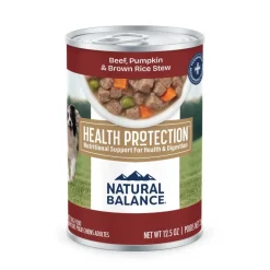 Natural Balance Health Protection Adult Wet Dog Food Beef, Pumpkin & Brown Rice Stew 12.5-oz