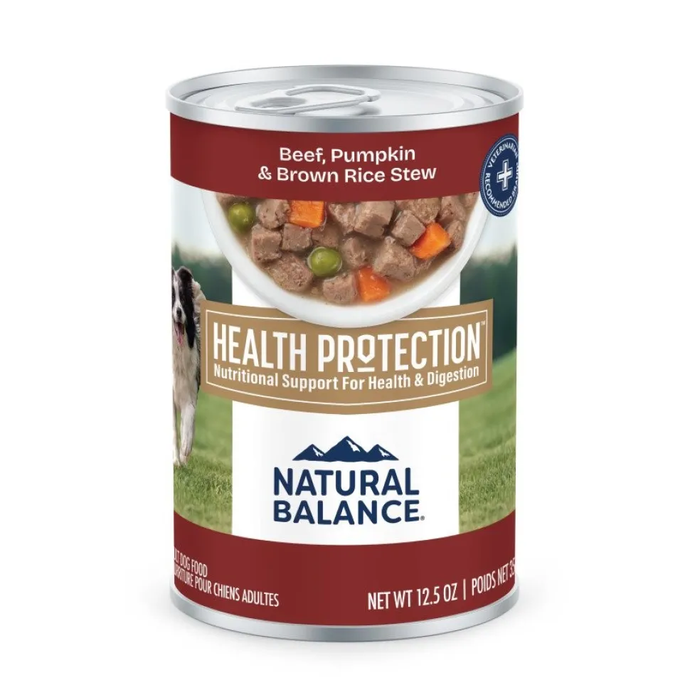 Natural Balance Health Protection Adult Wet Dog Food Beef, Pumpkin & Brown Rice Stew 12.5-oz