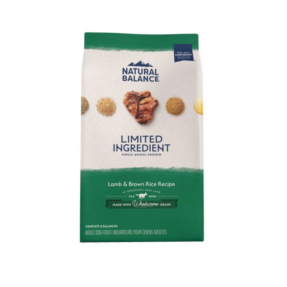 Natural Balance Limited Ingredient Wholesome Grains Adult Dry Dog Food Lamb & Brown Rice 4-lb