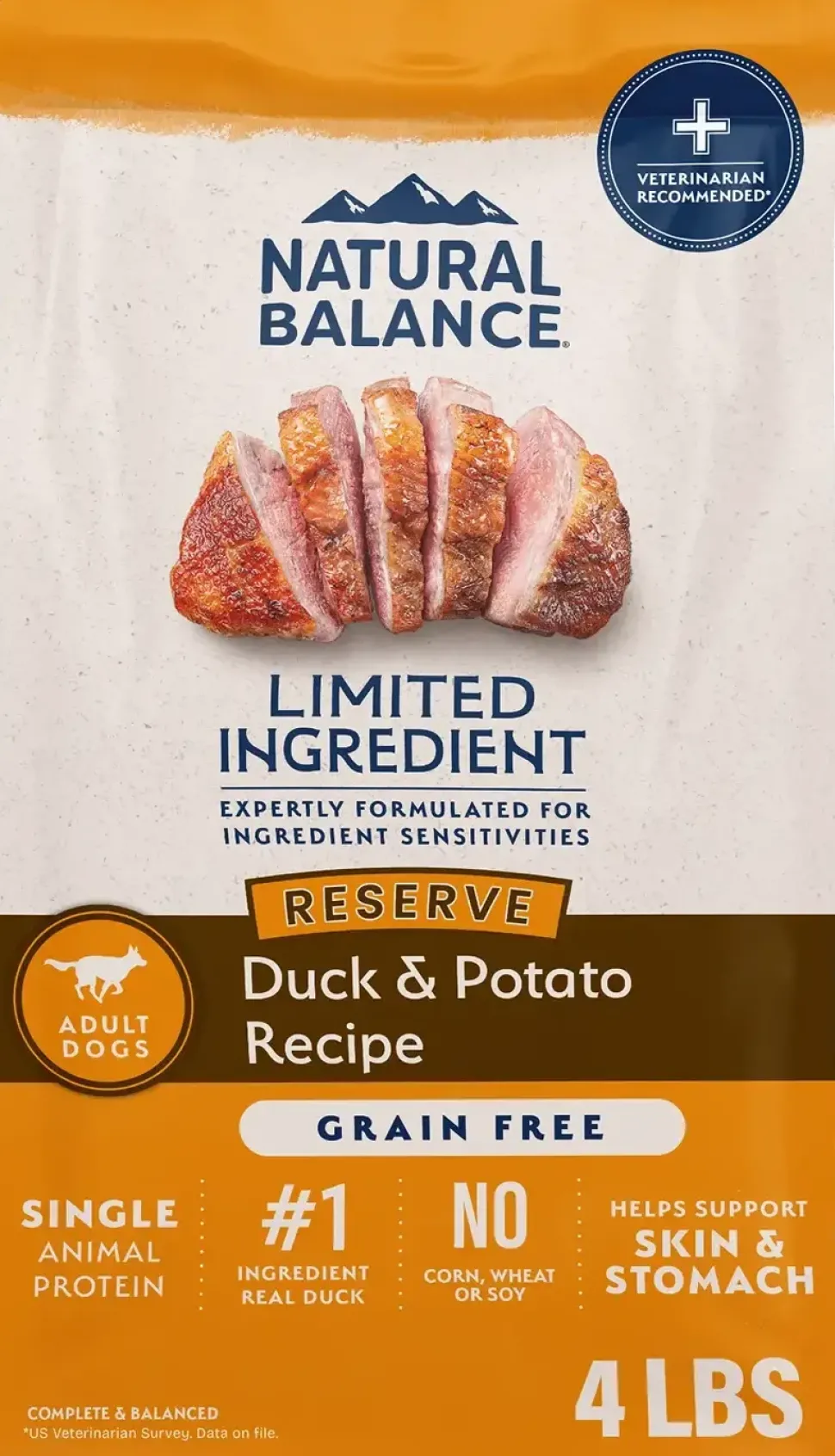 Natural Balance Pet Foods Limited Ingredient Reserve Grain Free Adult Dry Dog Food Duck & Potato 4-lb