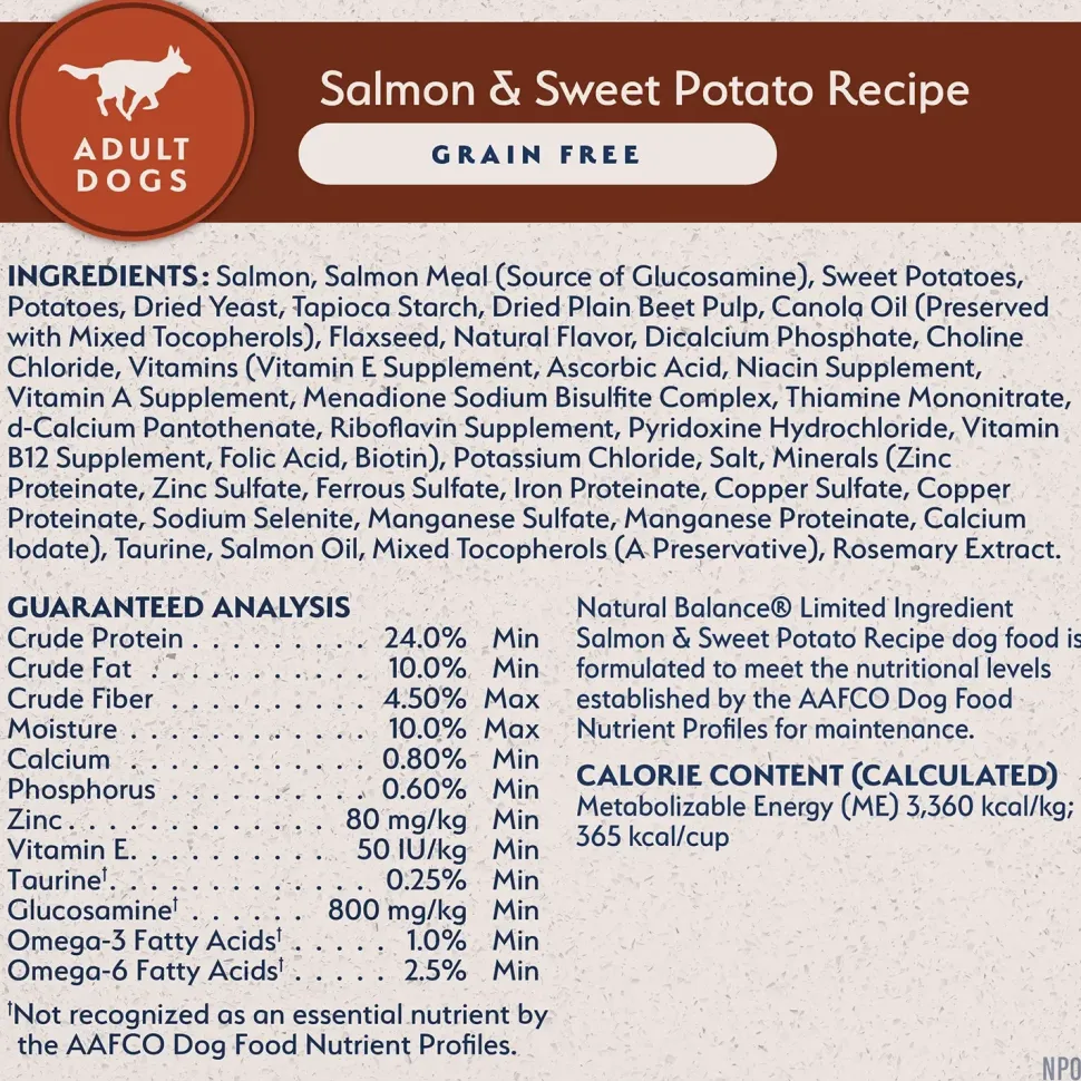 Natural Balance Pet Foods Limited Ingredient Adult Dry Dog Food Salmon & Sweet Potato 12-lb