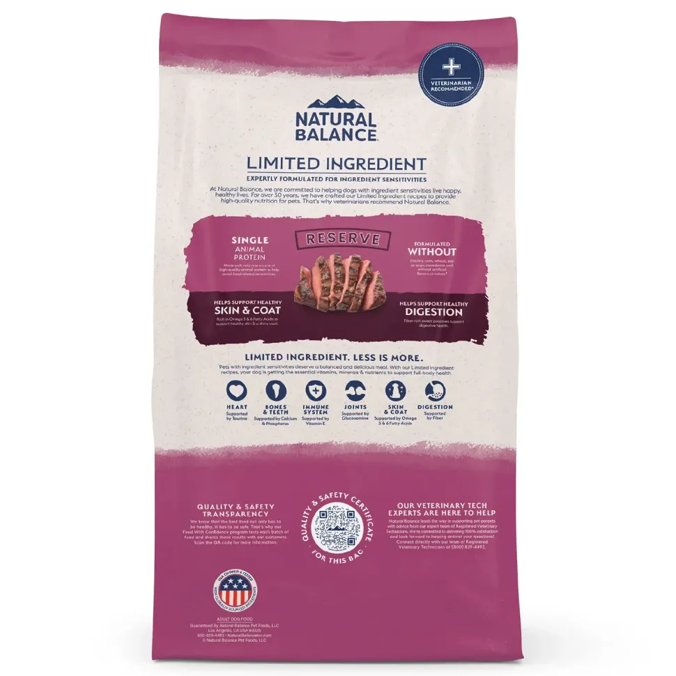 Natural Balance Pet Foods Limited Ingredient Reserve Grain Free Adult Dry Dog Food Sweet Potato & Venison 22-lb