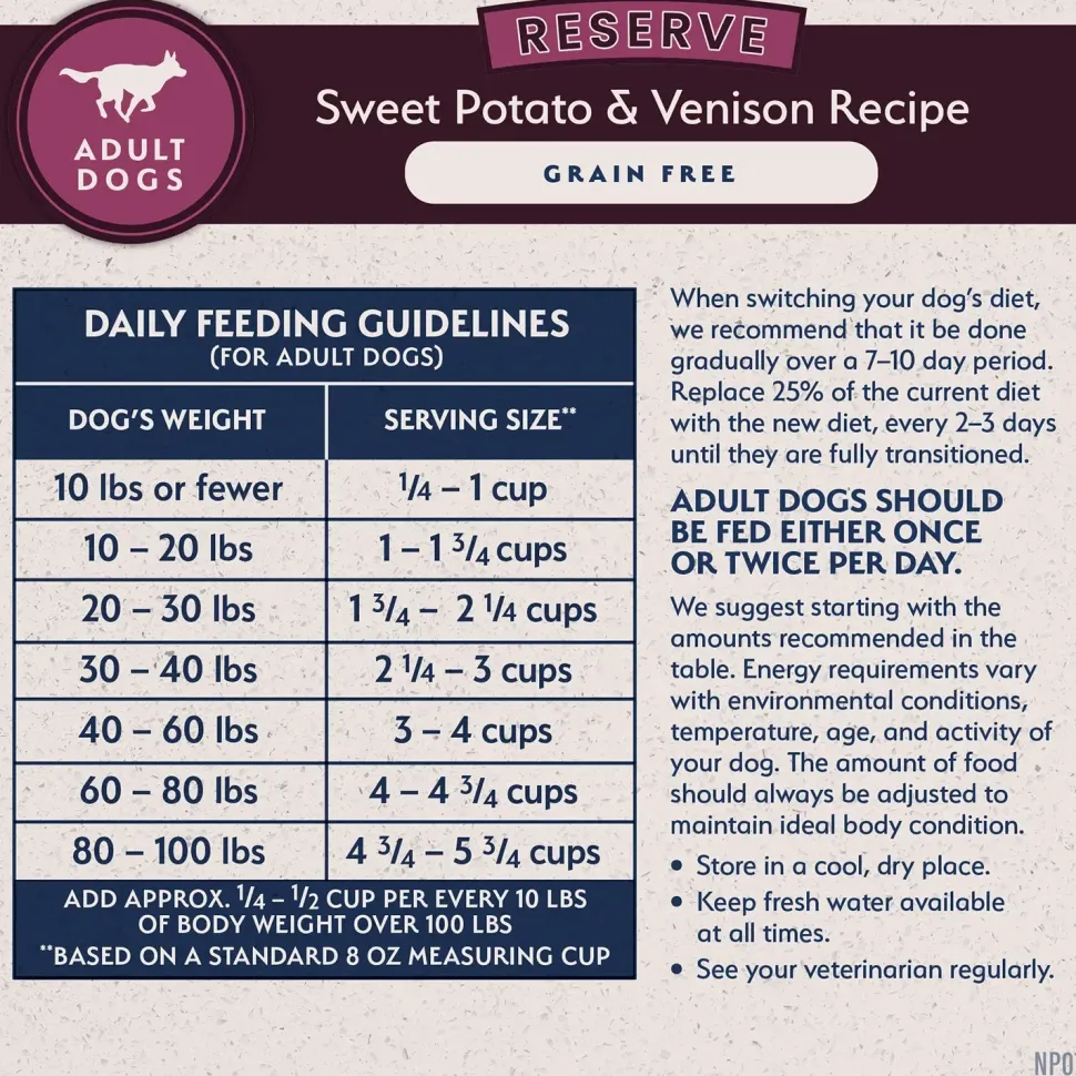 Natural Balance Pet Foods Limited Ingredient Reserve Grain Free Adult Dry Dog Food Sweet Potato & Venison 22-lb