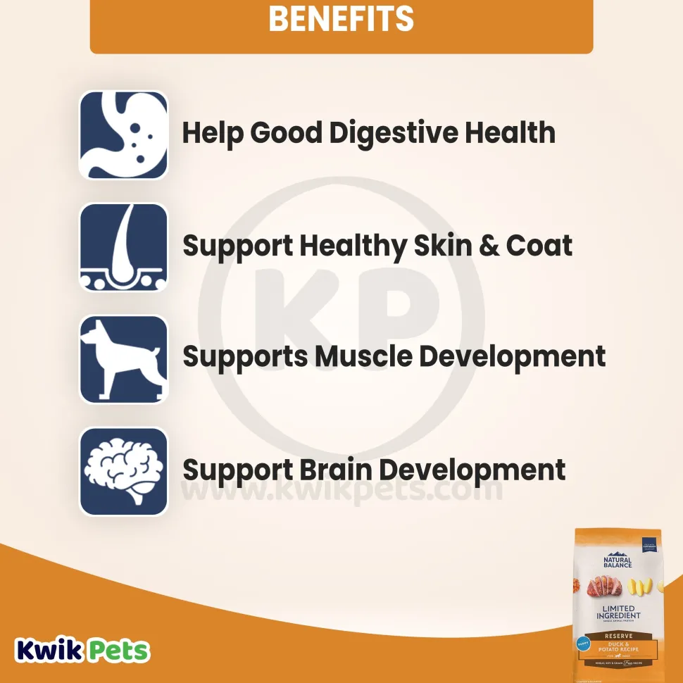 Natural Balance Pet Foods Limited Ingredient Reserve Grain Free Puppy Dry Food Duck & Potato 12-lb
