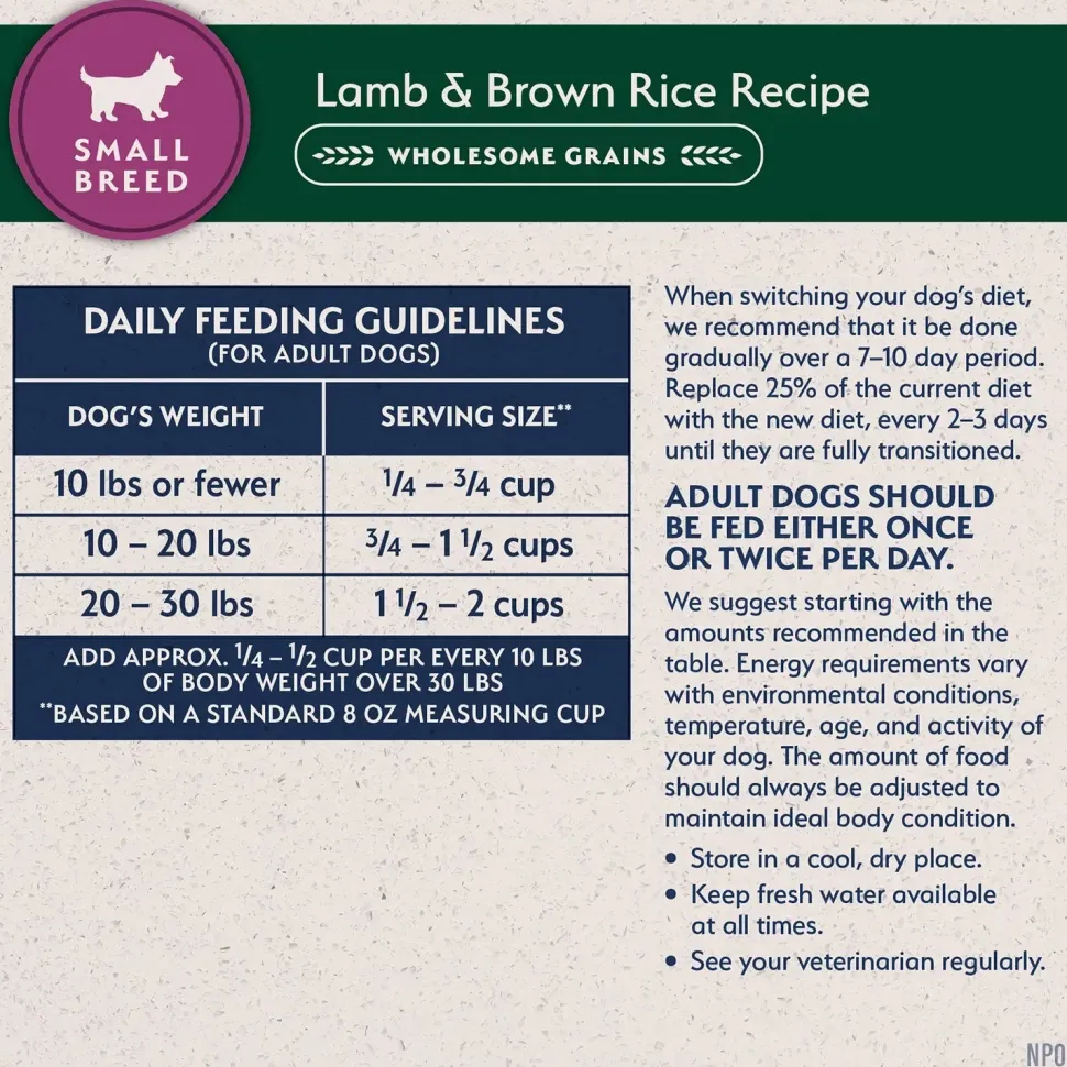 Natural Balance Pet Foods Limited Ingredient Small Breed Dry Dog Food Lamb & Brown Rice 4-lb