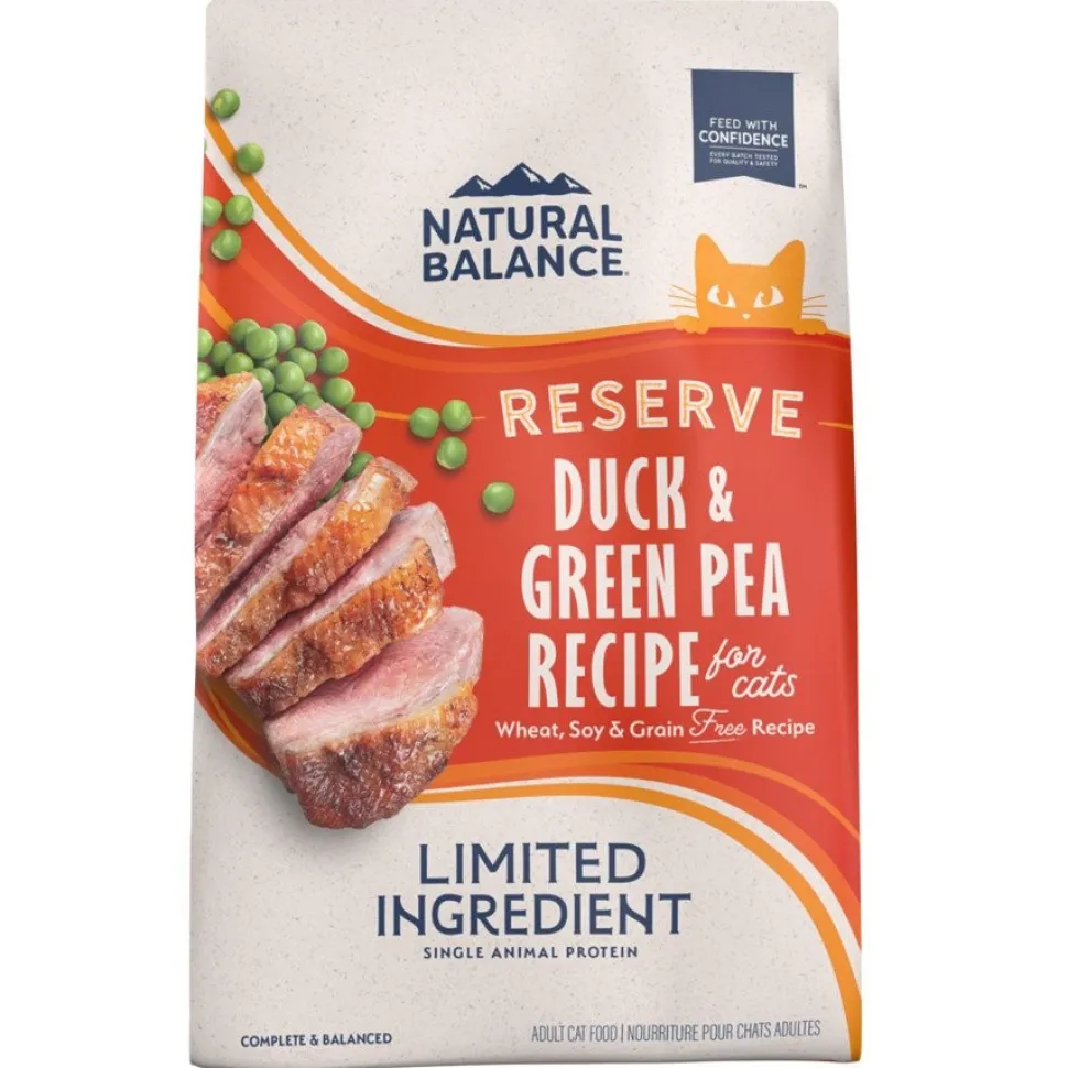 Natural Balance Pet Foods Limited Ingredient Reserve Grain Free Dry Cat Food Duck & Green Pea 4-lb