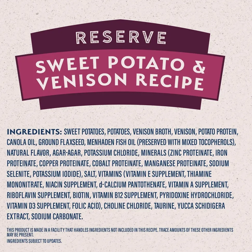 Natural Balance Pet Foods Limited Ingredient Reserve Canned Dog Food Sweet Potato & Venison 13-oz