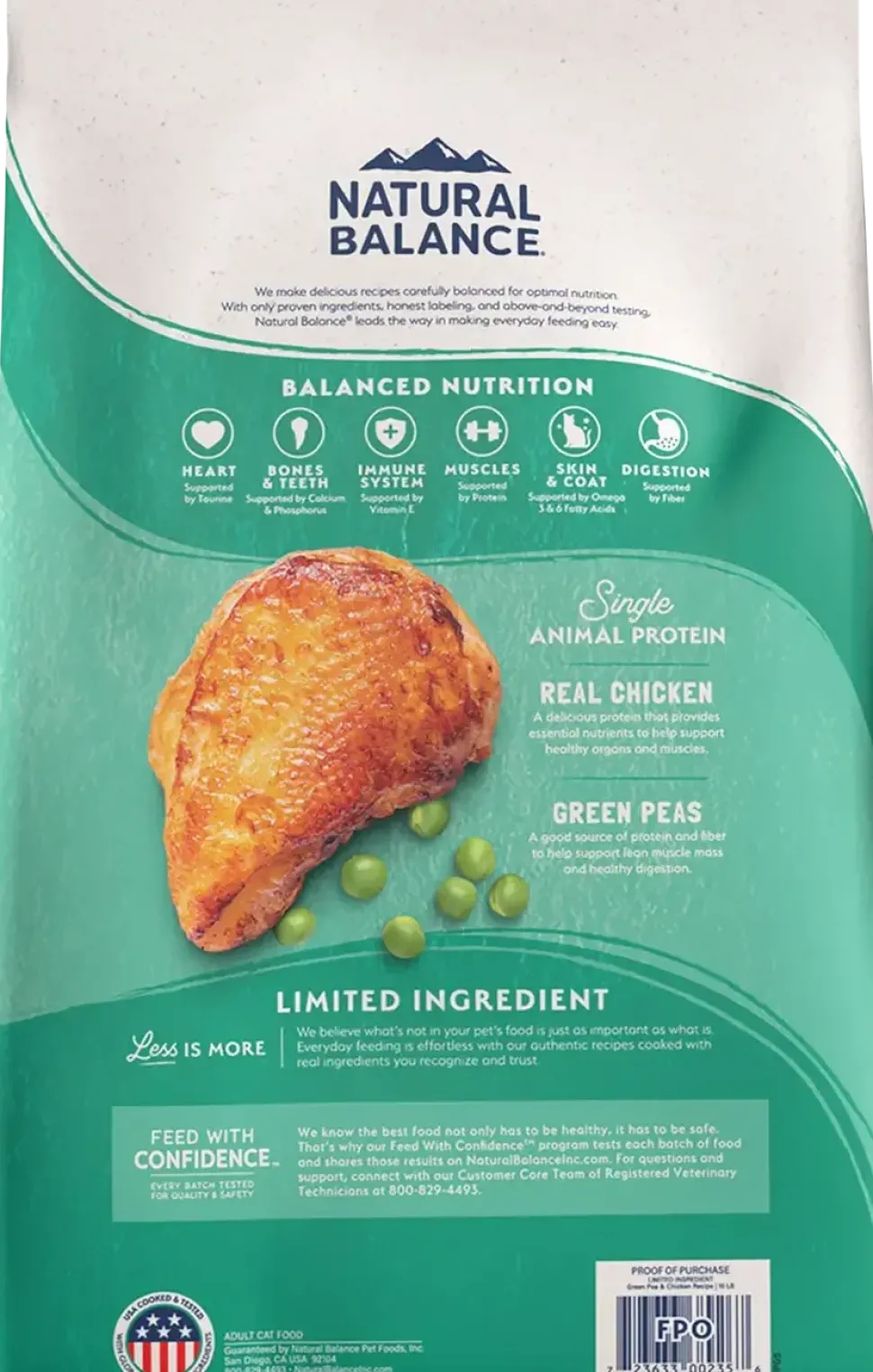 Natural Balance Pet Foods Limited Ingredient Grain Free Dry Cat Food Green Pea & Chicken 10-lb