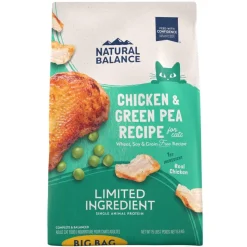 Natural Balance Pet Foods Limited Ingredient Grain Free Dry Cat Food Green Pea & Chicken 15-lb