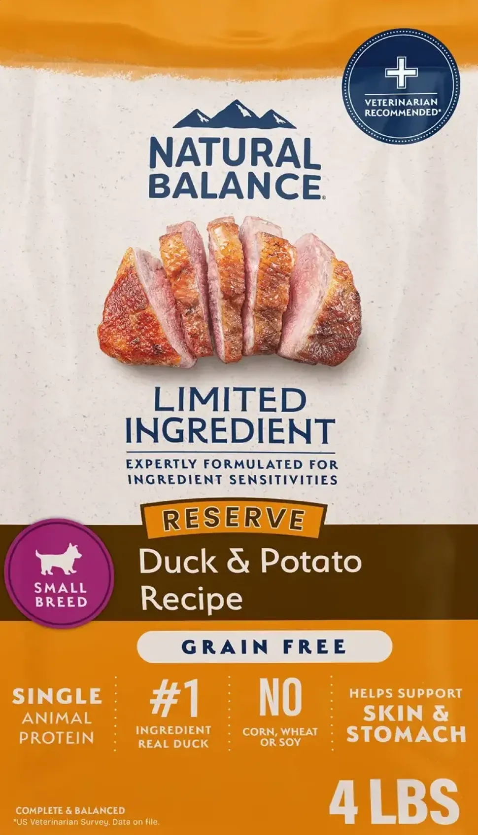 Natural Balance Pet Foods Limited Ingredient Reserve Grain Free Small Breed Dry Dog Food Duck & Potato 4-lb