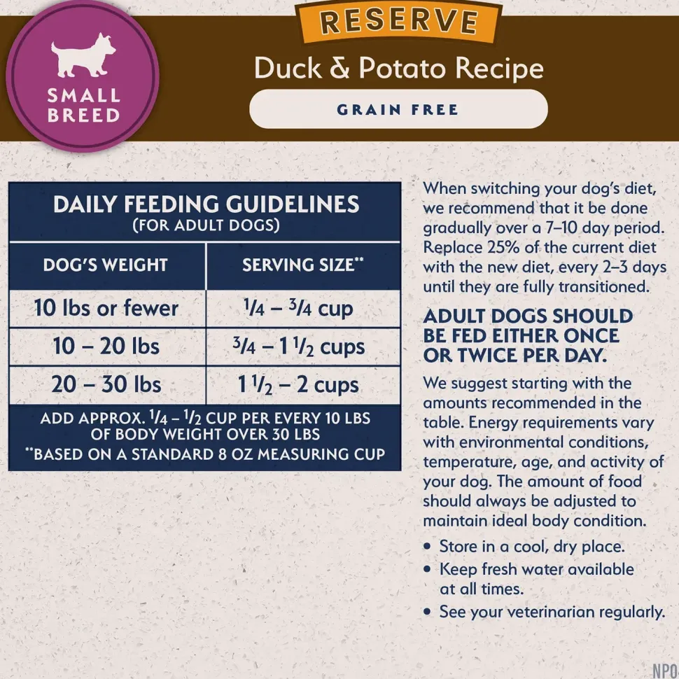 Natural Balance Pet Foods Limited Ingredient Reserve Grain Free Small Breed Dry Dog Food Duck & Potato 4-lb