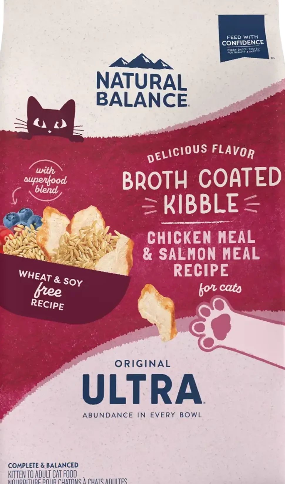 Natural Balance Pet Foods Original Ultra Broth Coated Dry Cat Food Chicken & Salmon 6-lb