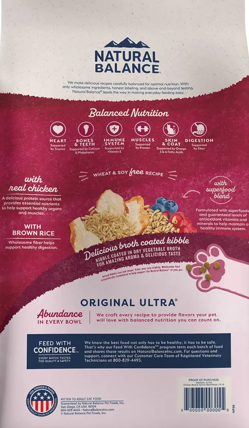 Natural Balance Pet Foods Original Ultra Broth Coated Dry Cat Food Chicken & Salmon 6-lb