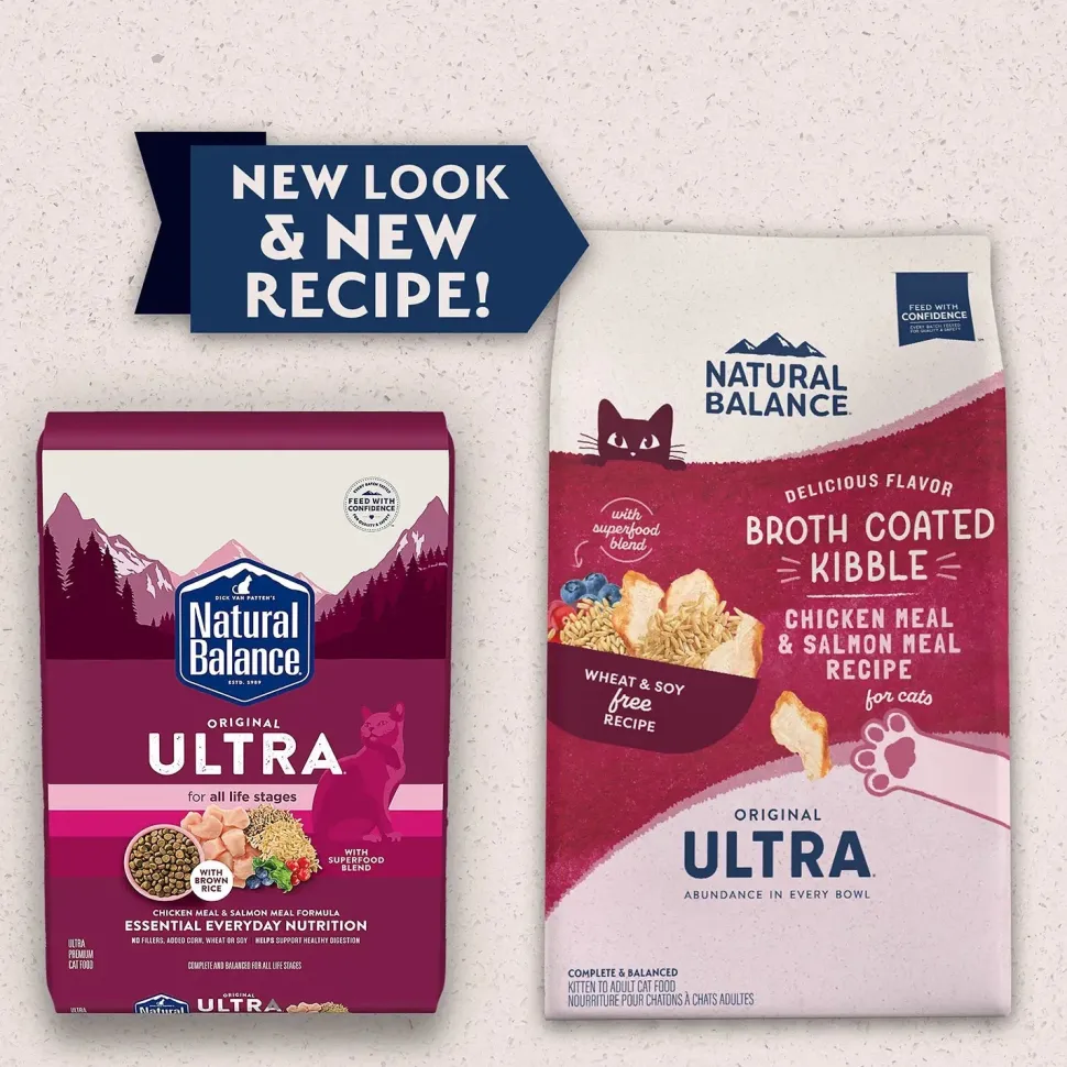 Natural Balance Pet Foods Original Ultra Broth Coated Dry Cat Food Chicken & Salmon 6-lb