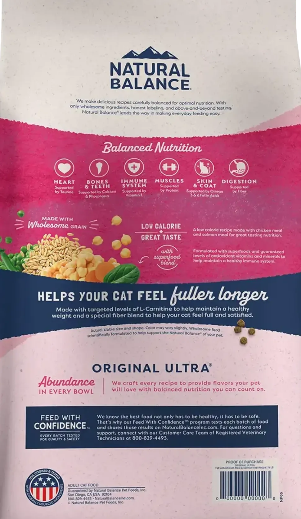 Natural Balance Pet Foods Original Ultra Fat Cats Dry Cat Food Chicken Meal & Salmon Meal 6-lb