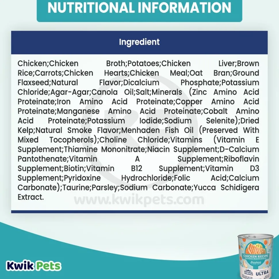 Natural Balance Pet Foods Original Ultra Abundance Canned Dog Food Chicken 13-oz