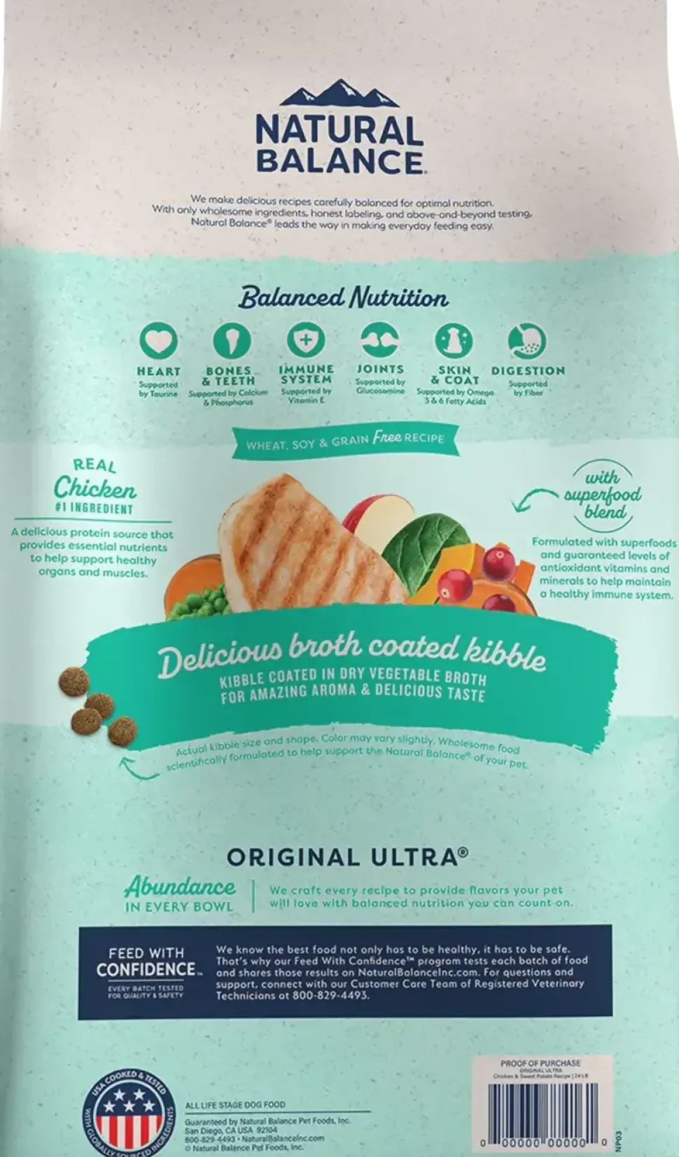 Natural Balance Pet Foods Original Ultra Broth Coated Dry Dog Food Chicken & Sweet Potato 24-lb